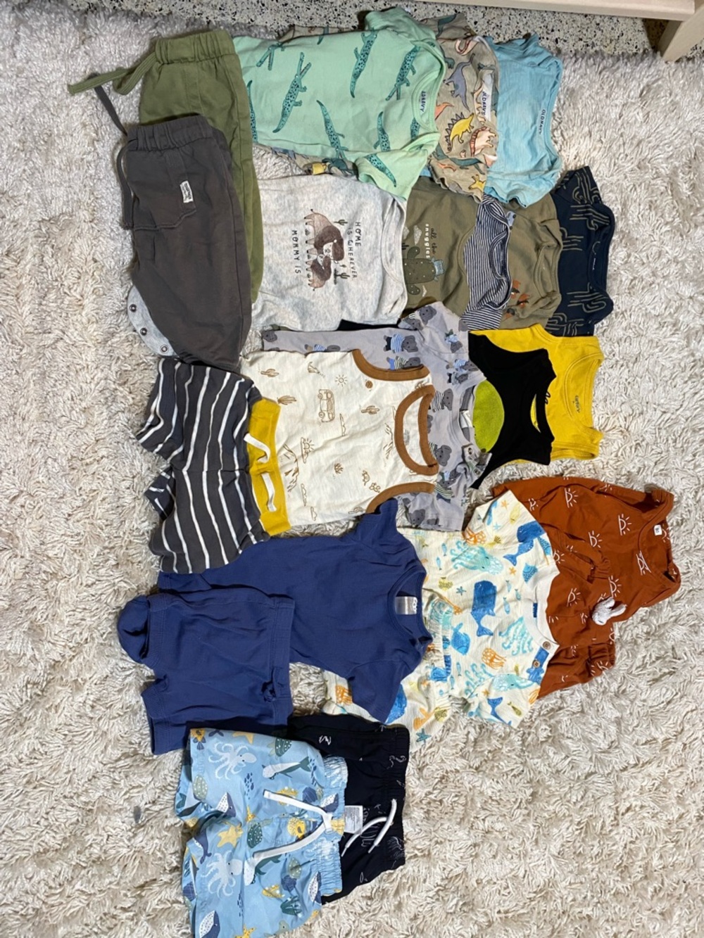 Huge lot of 9 month baby boy clothing - carters H&M old navy
